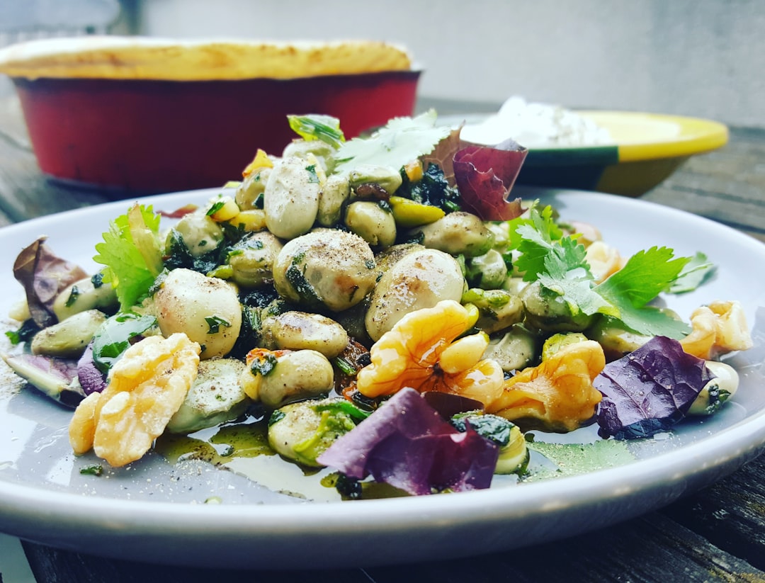 Delicious Green Bean and Couscous Salad with Feta and Squid